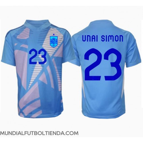 Camiseta España Unai Simon #23 Portero Primera Equipación Replica Eurocopa 2024 mangas cortas